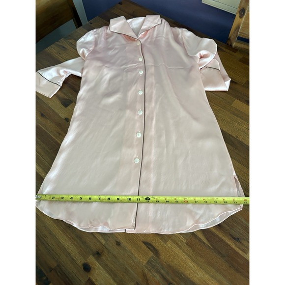 Red Envelope 100% Silk Sleep Shirt Soft Pink SMALL Luxury Pjs Loungewear READ - Picture 7 of 16